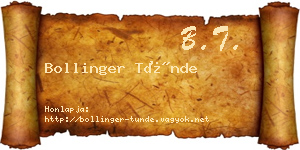 Bollinger Tünde névjegykártya